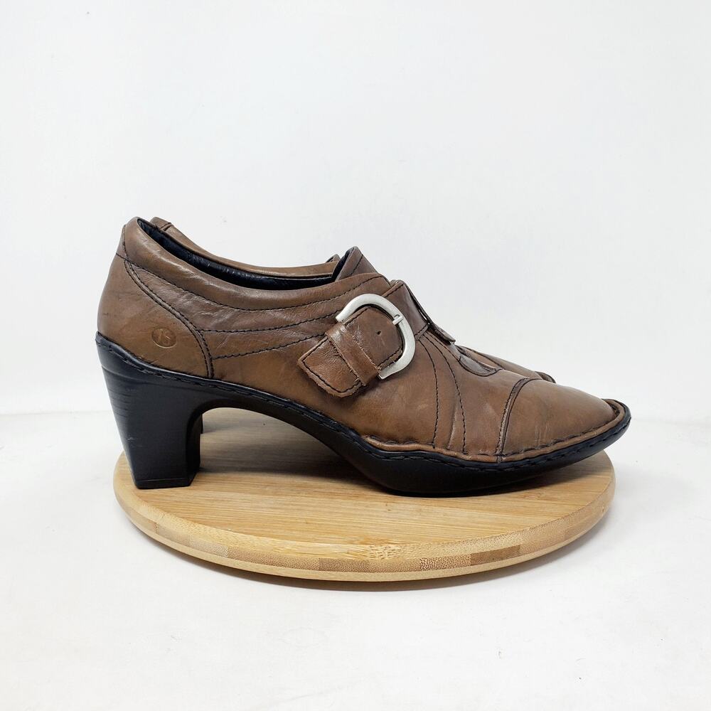 Josef Seibel Shoes Women 38 Bootie Brown Leather‎ Strap Buckle Shootie Pump